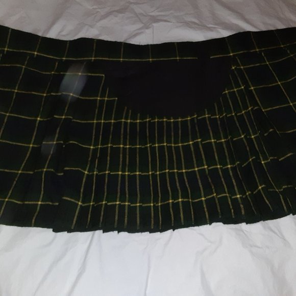 Scot Kilt Plaid, Modern Gordon Tartan: Green Blue Black Yellow, Ren Faire - Picture 9 of 14